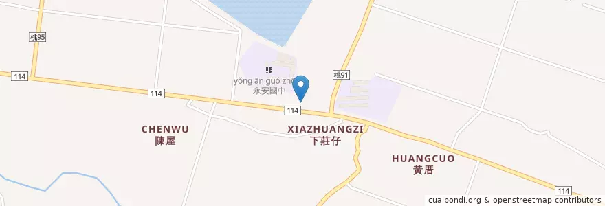 Mapa de ubicacion de 永安派出所 en Taiwan, Taoyuan, Xinwu District.