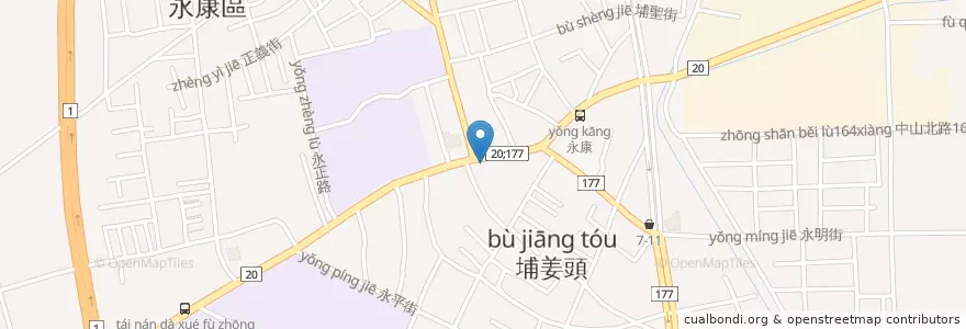 Mapa de ubicacion de 永康派出所 en Taiwan, 臺南市, 永康區.