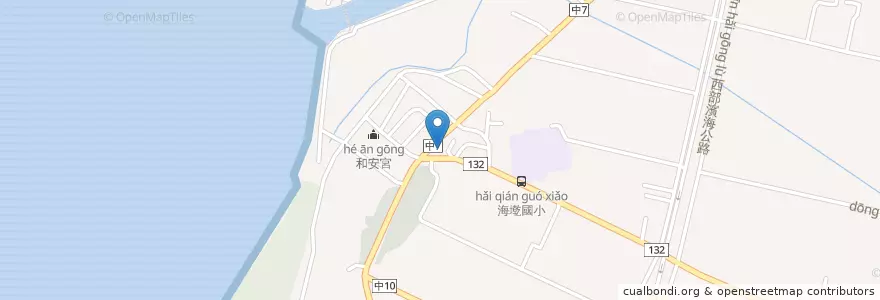 Mapa de ubicacion de 海墘派出所 en تايوان, تاي شانغ, 大安區.