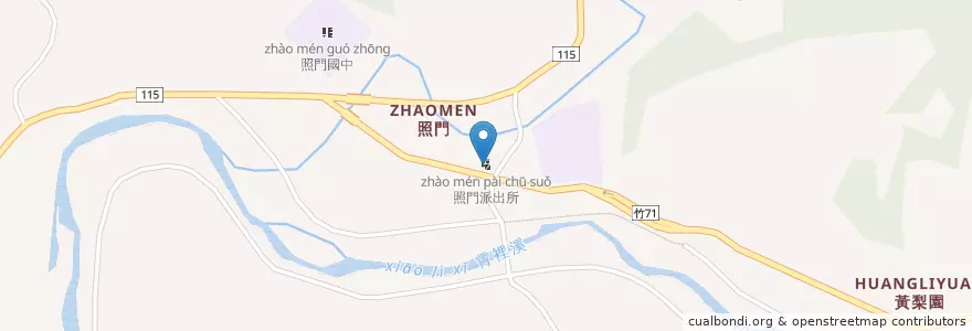 Mapa de ubicacion de 照門派出所 en Тайвань, Тайвань, Уезд Синьчжу, 新埔鎮.