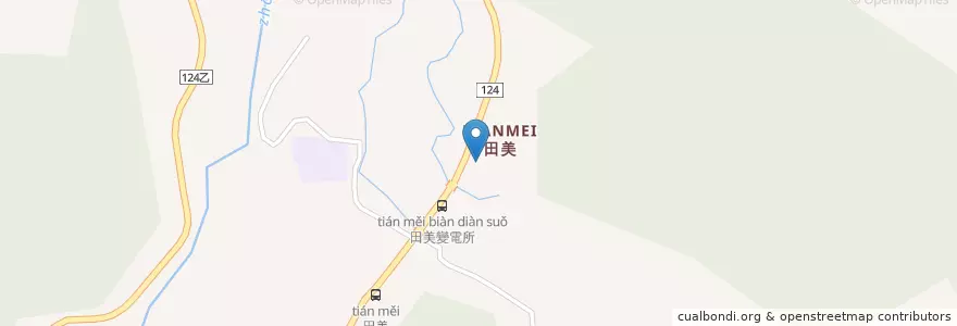Mapa de ubicacion de 田美派出所 en تايوان, مقاطعة تايوان, 苗栗縣, 南庄鄉.