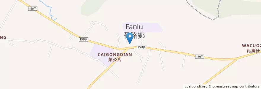 Mapa de ubicacion de 番路分駐所 en Taiwan, Taiwan Province, Chiayi County, Fanlu Township.