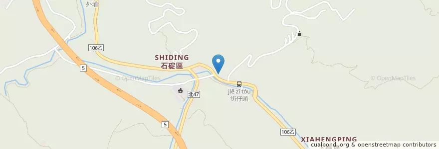 Mapa de ubicacion de 石碇分駐所 en Taïwan, Nouveau Taipei, Shiding.