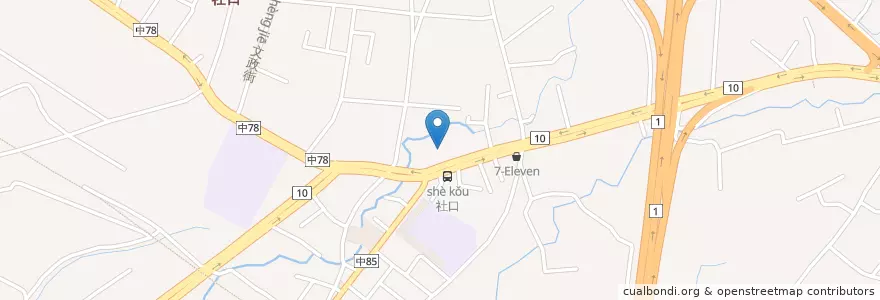 Mapa de ubicacion de 社口派出所 en تايوان, تاي شانغ, 神岡區.