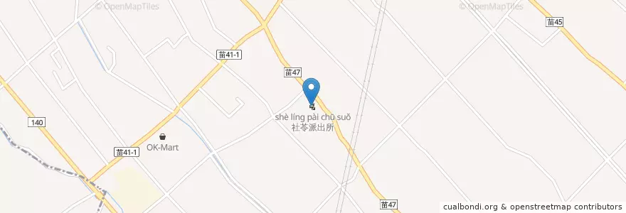 Mapa de ubicacion de 社苓派出所 en Taiwan, 臺灣省, 苗栗縣, 苑裡鎮.