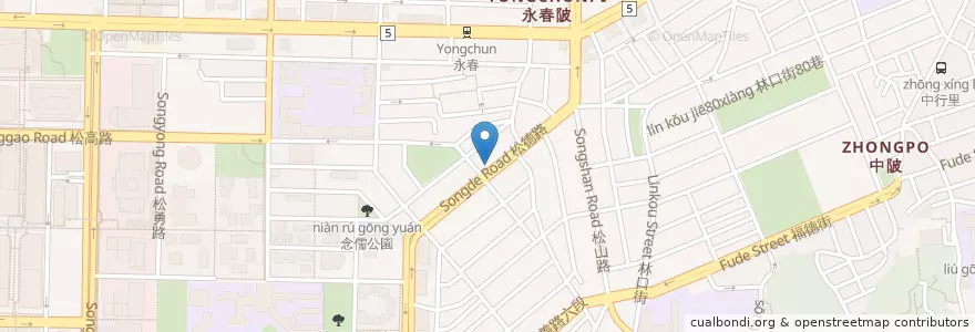 Mapa de ubicacion de 福德街派出所 en Тайвань, Новый Тайбэй, Тайбэй, 信義區.