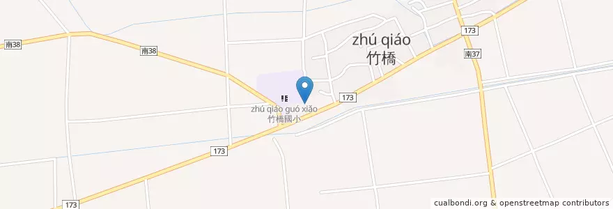 Mapa de ubicacion de 竹橋派出所 en Taïwan, Tainan, District De Qigu.