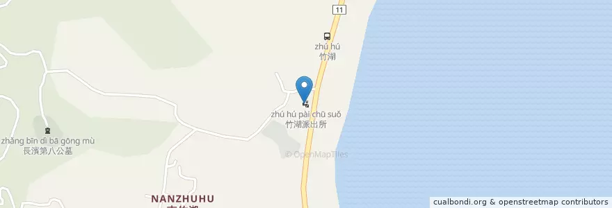 Mapa de ubicacion de 竹湖派出所 en 台湾, 台湾省, 台東県, 長浜郷.