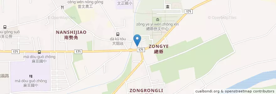 Mapa de ubicacion de 總爺派出所 en Taiwan, 臺南市, 麻豆區.