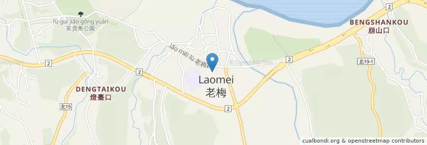 Mapa de ubicacion de 老梅派出所 en 臺灣, 新北市, 石門區.
