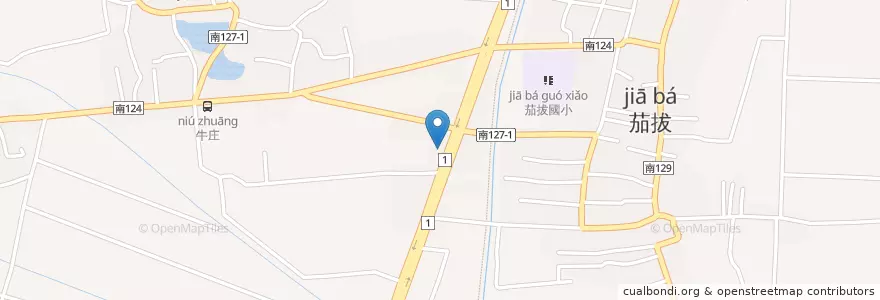 Mapa de ubicacion de 茄拔派出所 en 臺灣, 臺南市, 善化區.