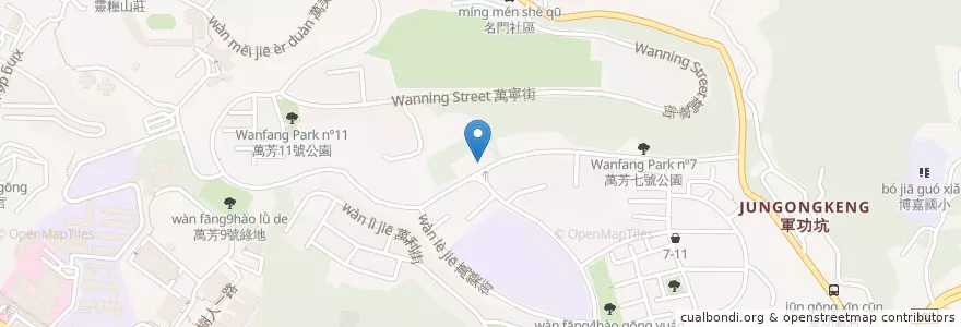 Mapa de ubicacion de 萬芳派出所 en Taiwán, Nuevo Taipéi, Taipéi, 文山區.