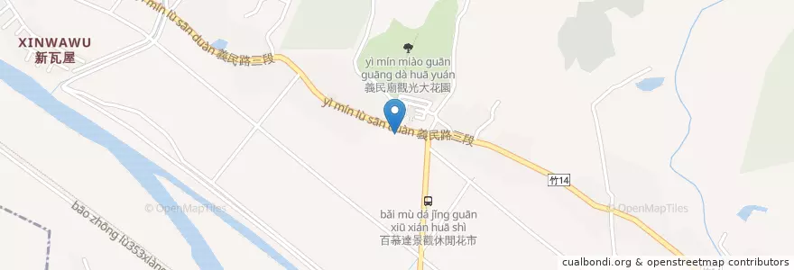 Mapa de ubicacion de 褒忠派出所 en Taiwán, Provincia De Taiwán, Condado De Hsinchu, 新埔鎮.