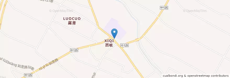 Mapa de ubicacion de Xiqi Police Station en Taiwan, Taichung, Dajia District.