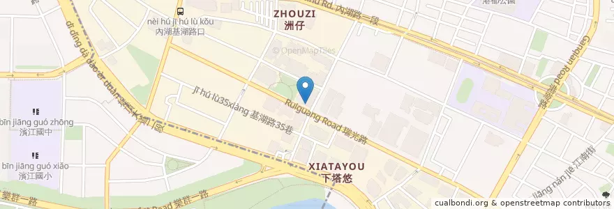 Mapa de ubicacion de 西湖派出所 en 臺灣, 新北市, 臺北市, 內湖區.