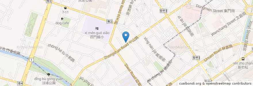 Mapa de ubicacion de 西門派出所 en Taiwán, Provincia De Taiwán, Hsinchu, 北區.