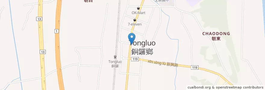 Mapa de ubicacion de 銅鑼分駐所 en Taiwan, 臺灣省, 苗栗縣, 銅鑼鄉.