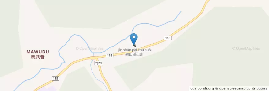 Mapa de ubicacion de 錦山派出所 en Taiwan, Taiwan Province, Hsinchu County, Guanxi.
