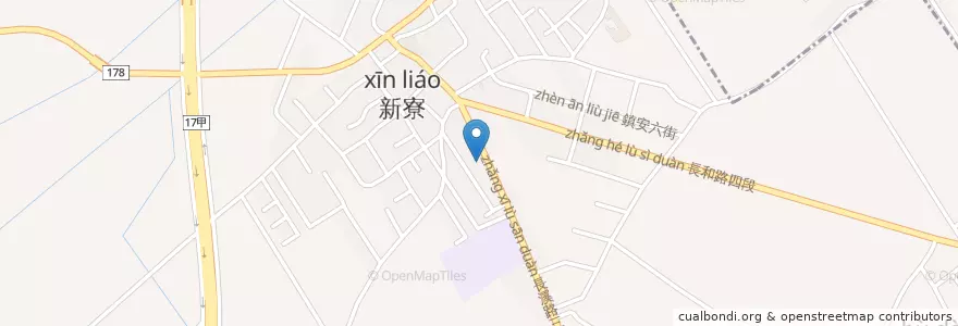 Mapa de ubicacion de 長安派出所 en Taiwán, 臺南市, 安南區.