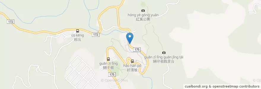 Mapa de ubicacion de 關嶺派出所 en Taiwan, Tainan, 白河區.