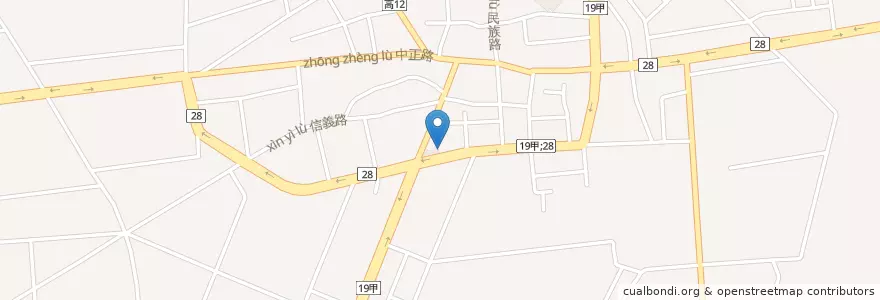 Mapa de ubicacion de 阿蓮分駐所 en 타이완, 가오슝시, 아롄구.