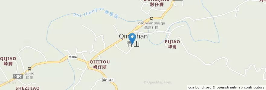 Mapa de ubicacion de 青山派出所 en 臺灣, 臺南市, 東山區.