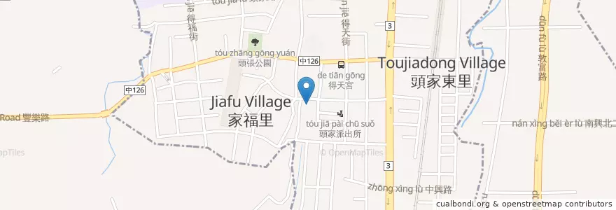 Mapa de ubicacion de 頭家派出所 en 臺灣, 臺中市, 潭子區, 北屯區.