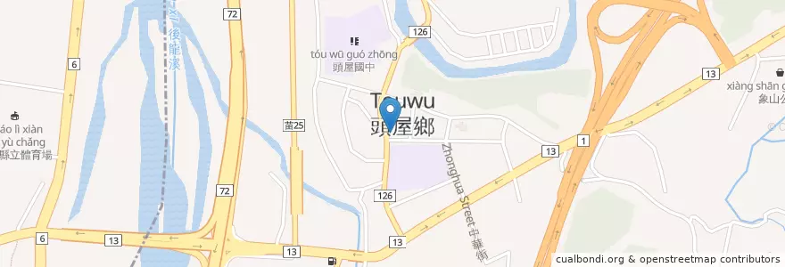 Mapa de ubicacion de 頭屋分駐所 en 臺灣, 臺灣省, 苗栗縣, 頭屋鄉.