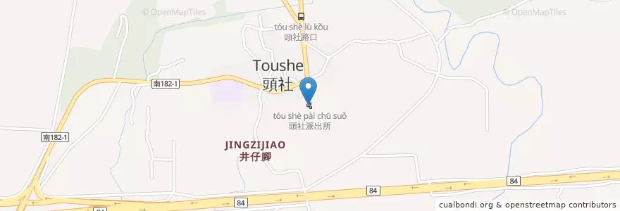 Mapa de ubicacion de 頭社派出所 en Taiwan, Tainan, Danei District.