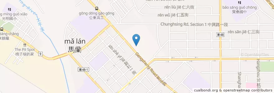 Mapa de ubicacion de 馬蘭派出所 en 台湾, 台湾省, 台東県, 台東市.