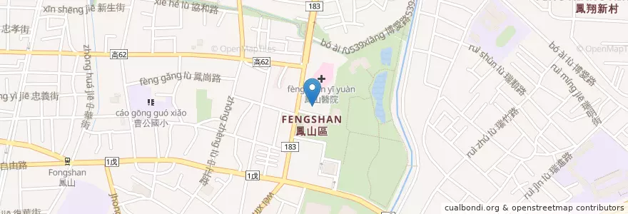 Mapa de ubicacion de 鳳山分局 en Taiwan, Kaohsiung, Fengshan.