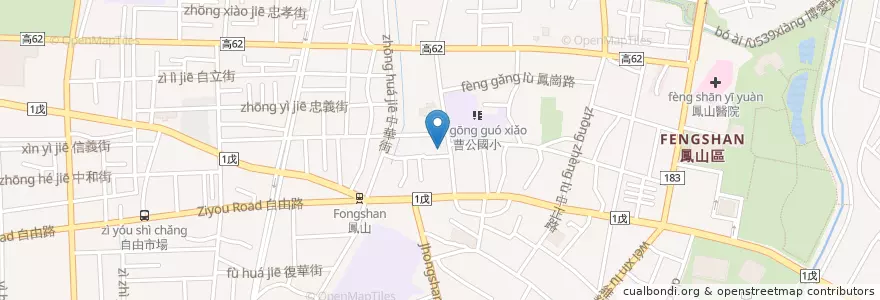 Mapa de ubicacion de 鳳崗派出所 en تايوان, كاوهسيونغ, 鳳山區.