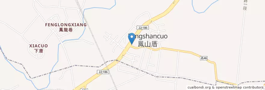 Mapa de ubicacion de 鳳雄派出所 en 臺灣, 高雄市, 燕巢區, 大社區.
