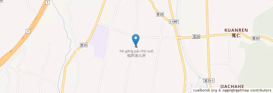 Mapa de ubicacion de 鶴岡派出所 en 타이완, 타이완성, 먀오리 현, 궁관향.