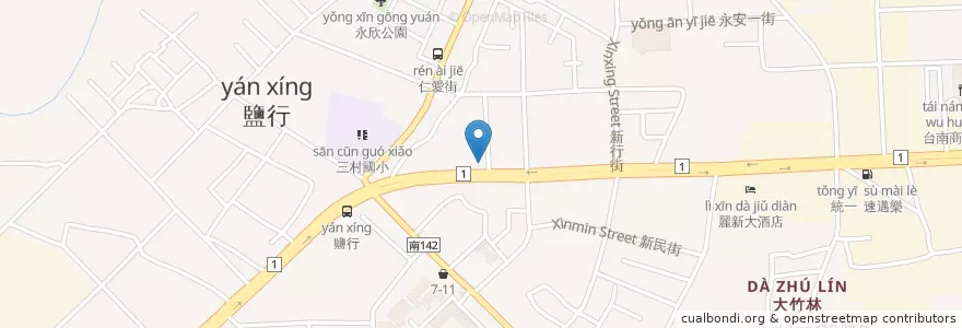 Mapa de ubicacion de 鹽行派出所 en Taiwan, Tainan, Yongkang District.