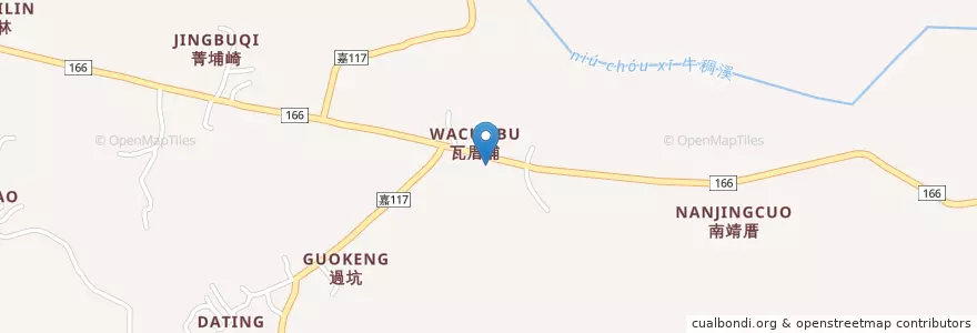 Mapa de ubicacion de 龍山派出所 en 타이완, 타이완성, 자이 현, 주치 향.