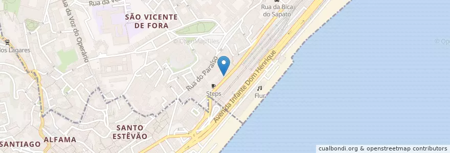 Mapa de ubicacion de Maçã Verde en پرتغال, Grande Lisboa, لیسبون, São Vicente.