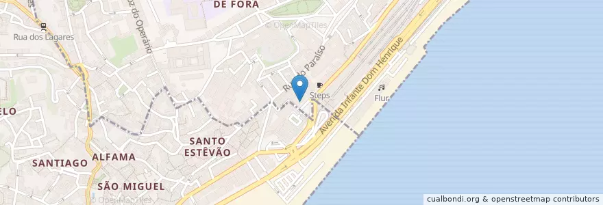 Mapa de ubicacion de O cantinho de Museo en ポルトガル, Lisboa, Grande Lisboa, リスボン, Santa Maria Maior.