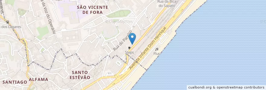 Mapa de ubicacion de Scooters cool en البرتغال, Grande Lisboa, لشبونة, São Vicente.