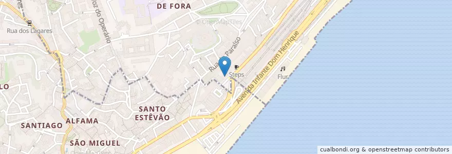Mapa de ubicacion de Sta Apollónia en 葡萄牙, Lisboa, Grande Lisboa, 里斯本, São Vicente.
