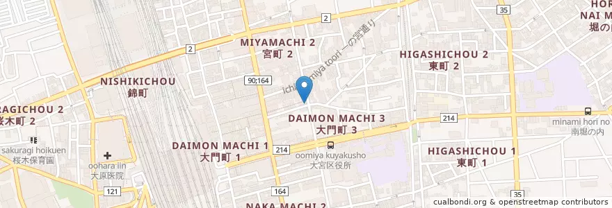 Mapa de ubicacion de Beans en Jepun, 埼玉県, さいたま市, 大宮区.