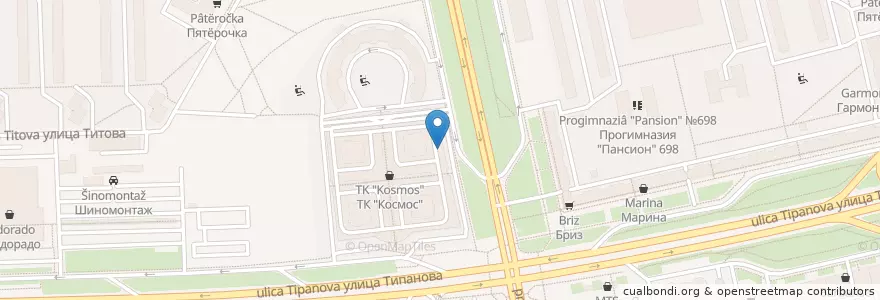 Mapa de ubicacion de Marcelli's en Russland, Föderationskreis Nordwest, Oblast Leningrad, Sankt Petersburg, Moskauer Rajon, Округ Гагаринское.