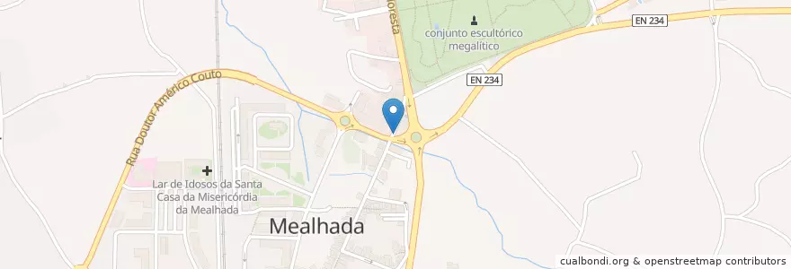 Mapa de ubicacion de ecoponto en Portugal, Aveiro, Mitte, Baixo Vouga, Mealhada, Mealhada, Ventosa Do Bairro E Antes.