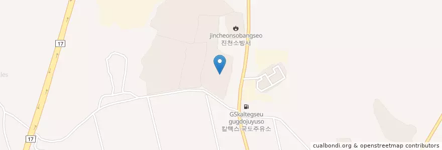 Mapa de ubicacion de 鎮川郡 en 大韓民国, 忠清北道, 鎮川郡.