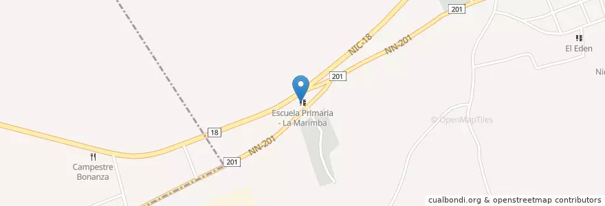 Mapa de ubicacion de Escuela Primaria - La Marimba en نیکاراگوئه, Masaya, Niquinohomo (Municipio).