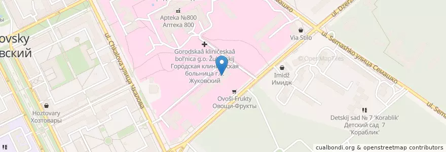 Mapa de ubicacion de Дента-люкс en Rusia, Distrito Federal Central, Óblast De Moscú, Раменский Городской Округ, Городской Округ Жуковский.
