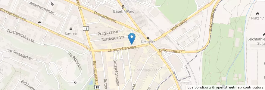 Mapa de ubicacion de Bistro San'Cesco en Suiza, Basilea-Ciudad, Basilea.