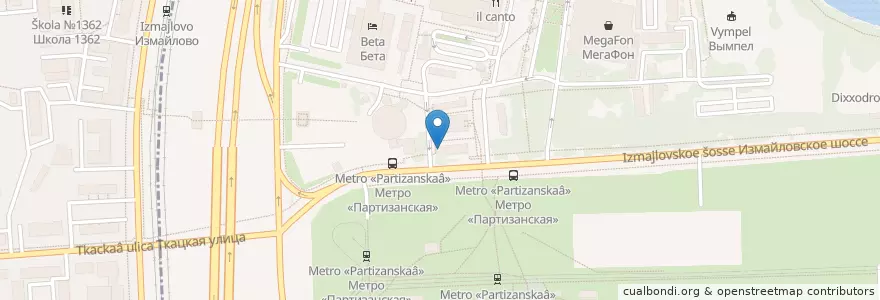 Mapa de ubicacion de Крошка Картошка en Russie, District Fédéral Central, Moscou, Восточный Административный Округ, Район Измайлово.