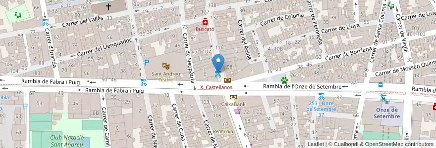 Mapa de ubicacion de 254 - Gran de Sant Andreu 93 en إسبانيا, كتالونيا, برشلونة, بارسلونس, Barcelona.