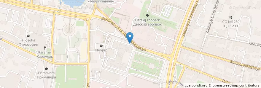 Mapa de ubicacion de Шоколадница en Russland, Föderationskreis Zentralrussland, Moskau, Zentraler Verwaltungsbezirk, Пресненский Район.